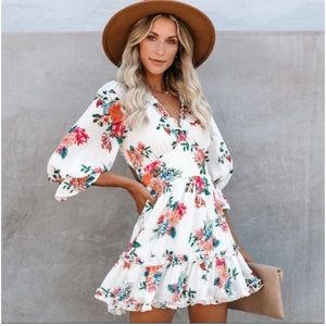 Vici floral backless ruffle dress